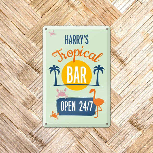 GOZI TIN - 009 Tropical Bar - 20x30