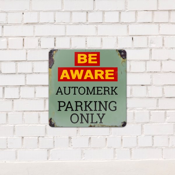 GOZI TIN - 011 Be Aware Automerk - 20x20