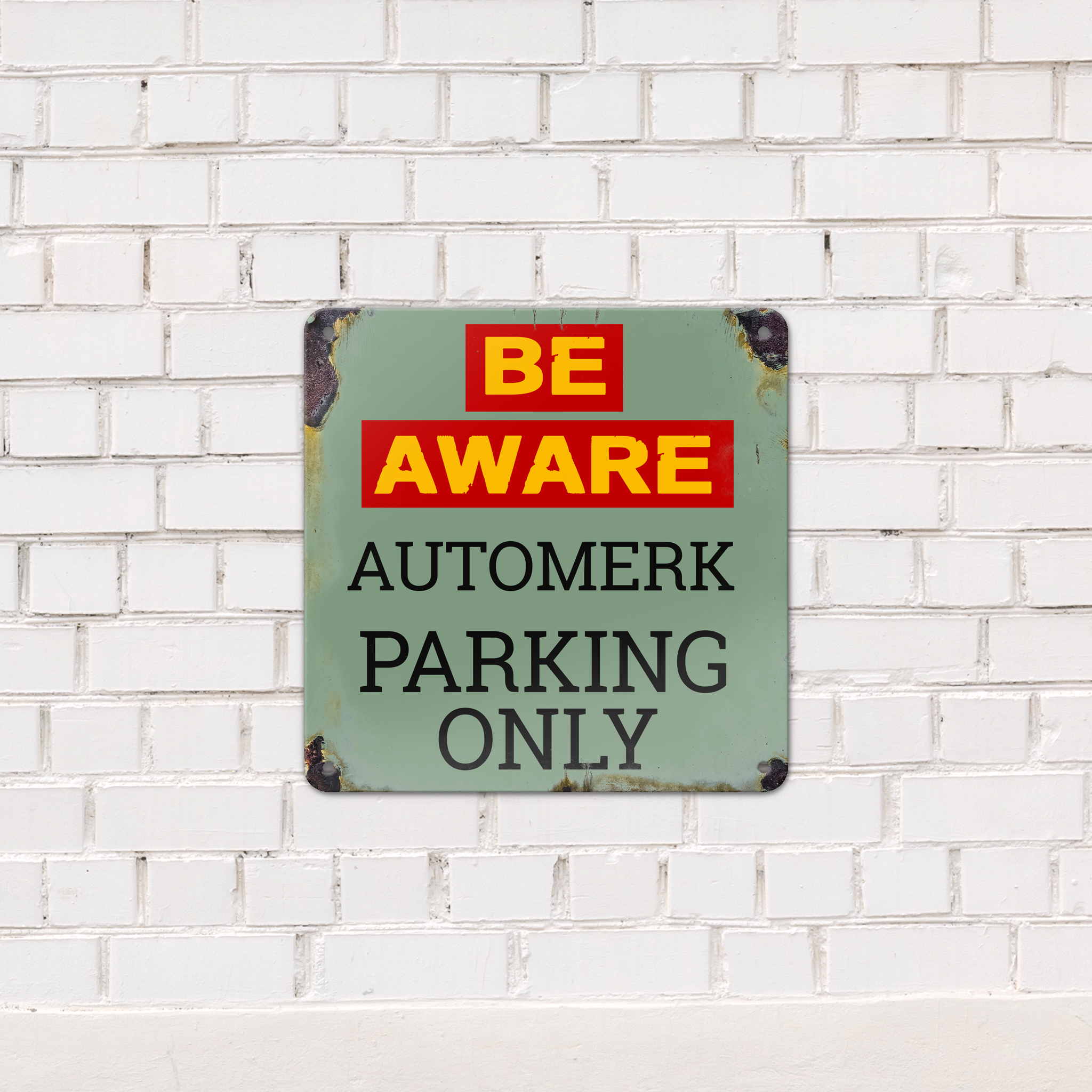 GOZI TIN - 011 Be Aware Automerk - 20x20