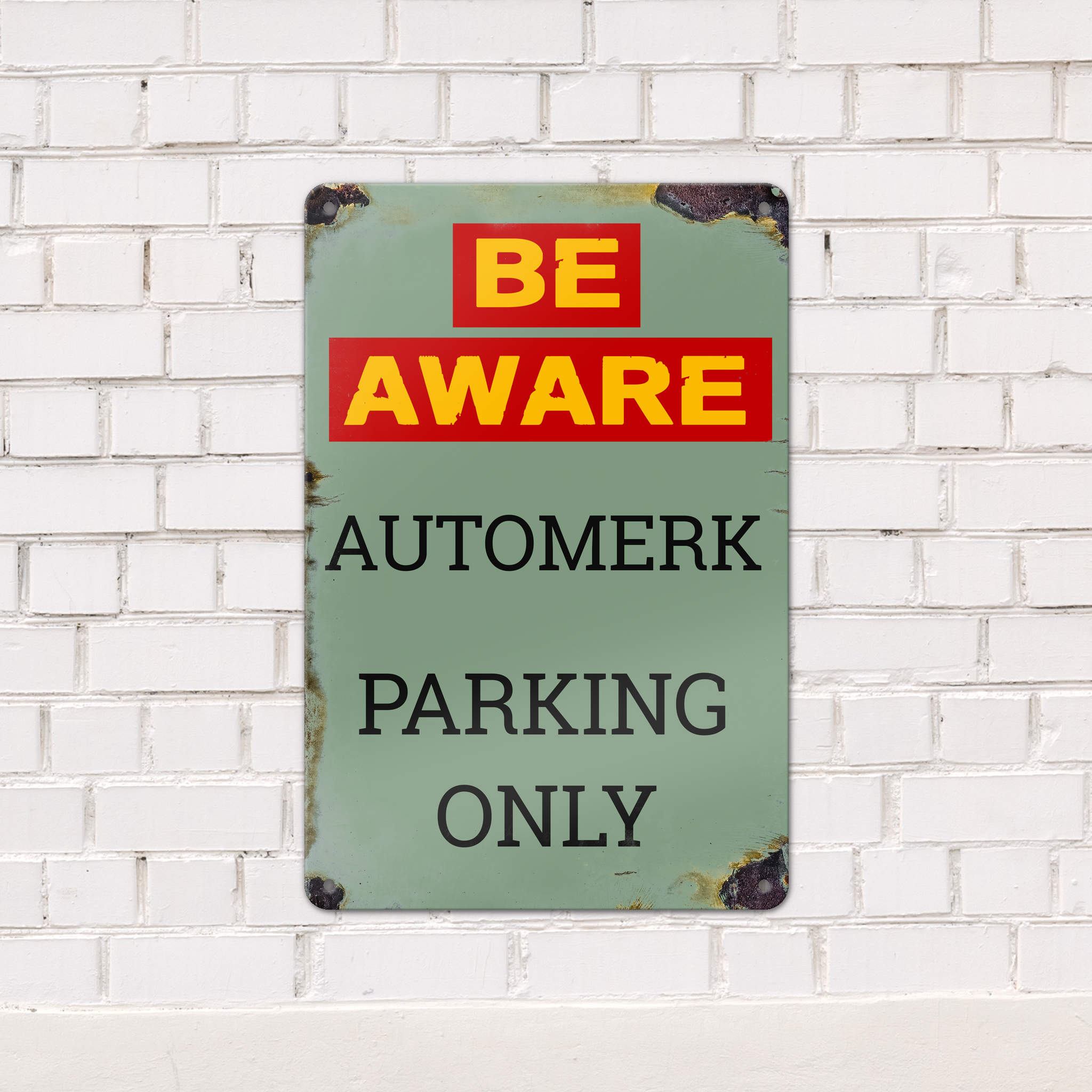 GOZI TIN - 011 Be Aware Automerk - 20x30