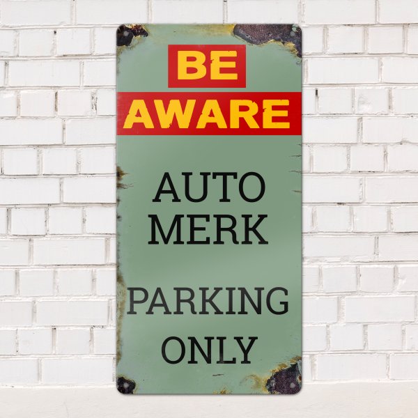 GOZI TIN - 011 Be Aware Automerk - 20x40