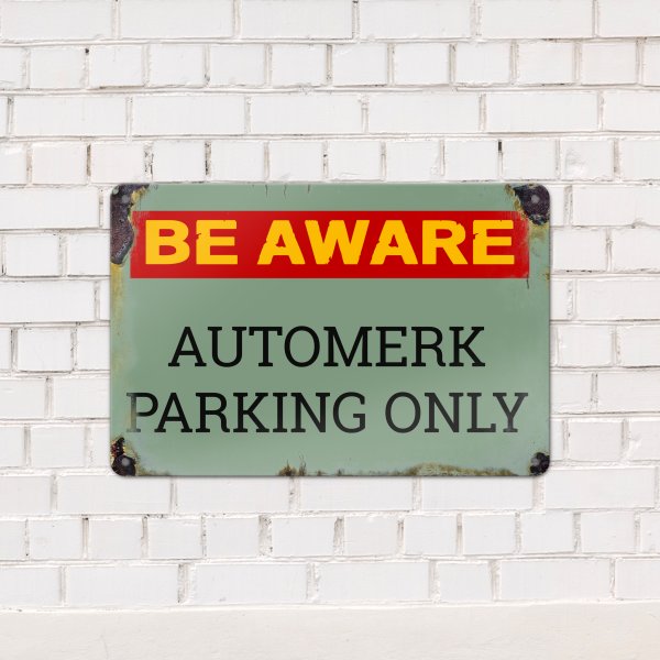 GOZI TIN - 011 Be Aware Automerk - 30x20