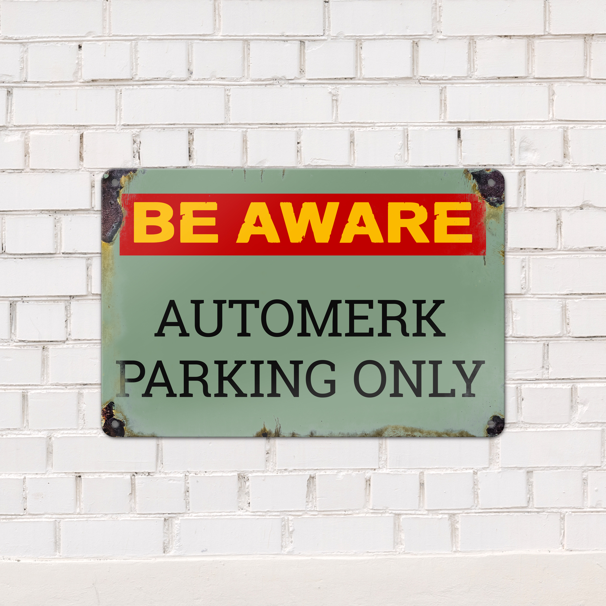 GOZI TIN - 011 Be Aware Automerk - 30x20