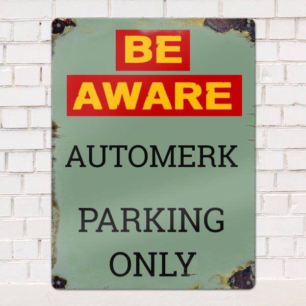 GOZI TIN - 011 Be Aware Automerk - 30x40