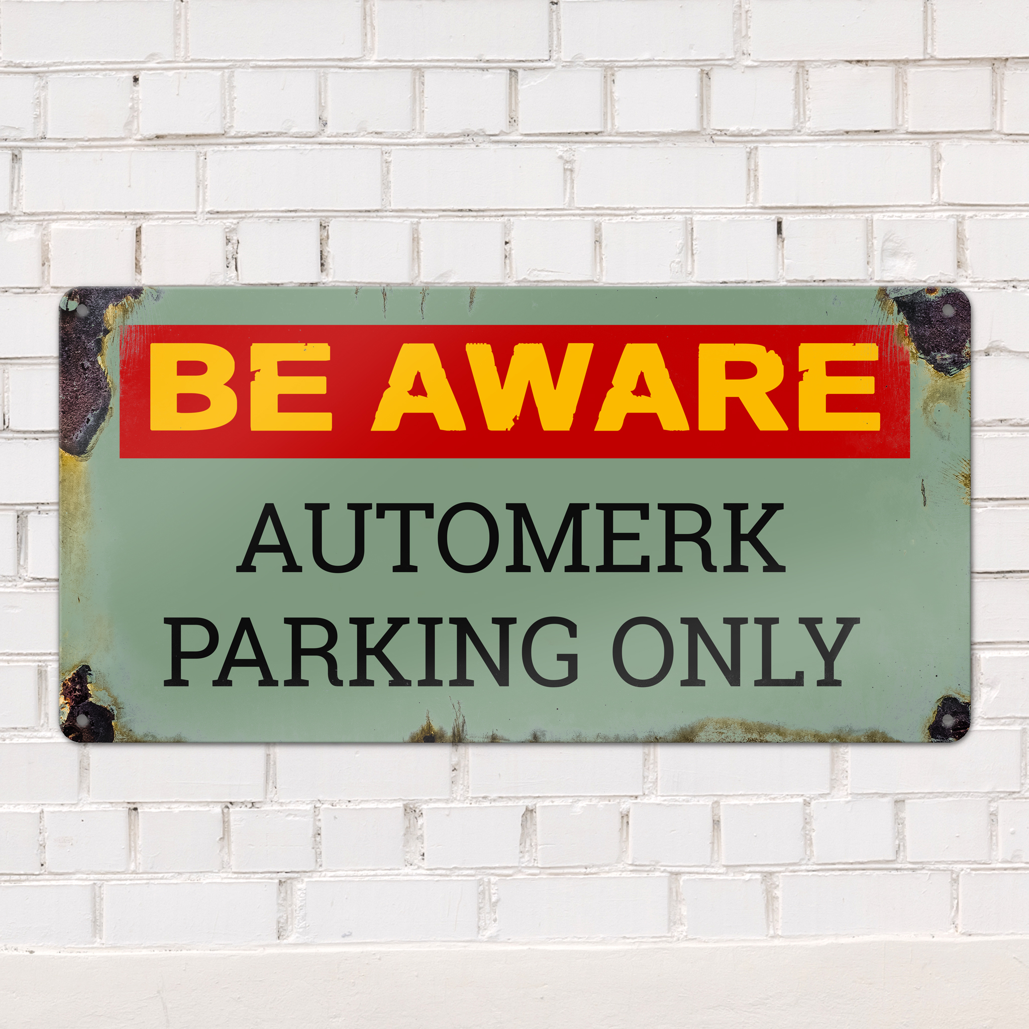 GOZI TIN - 011 Be Aware Automerk - 40x20