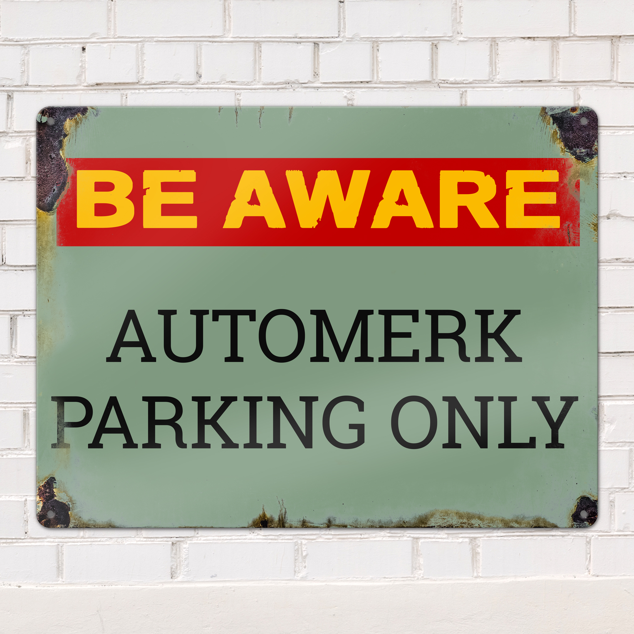 GOZI TIN - 011 Be Aware Automerk - 40x30